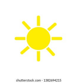 sun flat vector icon isolated on white background