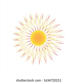 sun flat vector icon isolated on white background