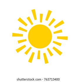 sun flat vector icon isolated on white background