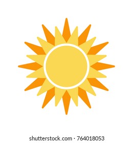 sun flat vector icon isolated on white background