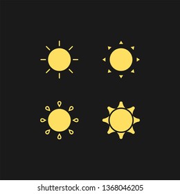 Sun flat vector icons set. Summer flat vector icons