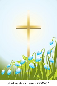 Sun floral easter background
