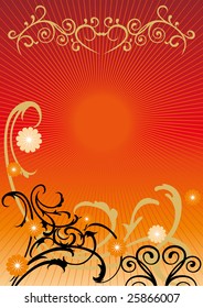 the sun with floral ornament.