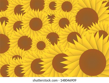 Sun flower abstract background, VECTOR, EPS10