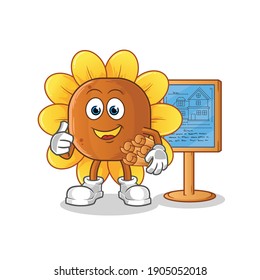 sun flower Architect illustration. character vector