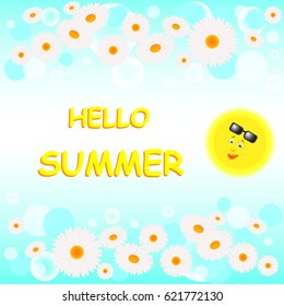 sun flower background Hello summer