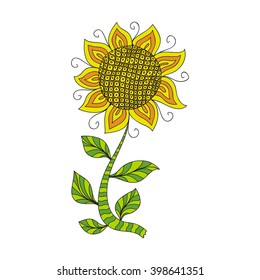 Sun flower and beautiful nature pattern background vector illustration