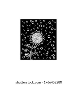 sun flower blossom vector for interior design
