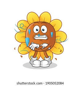 sun flower cold illustration. character vector