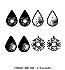 Sun flower earrings vector style illustration design on white background eps.10 svg