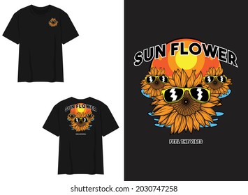 sun flower feel the vibe design streetwear