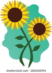Ilustración de diseño de estilo plano de flor solar