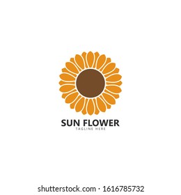 Sun flower floral logo vector icon template 
