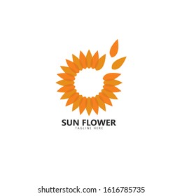 Sun flower floral logo vector icon template 
