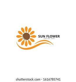 Sun flower floral logo vector icon template 

