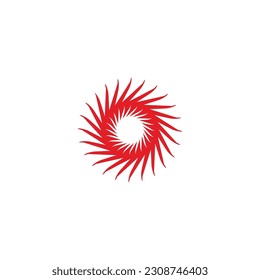 Sun flower geometric symbol simple logo vector