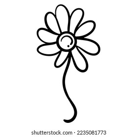 Sun flower hand drawn icon design vector. 