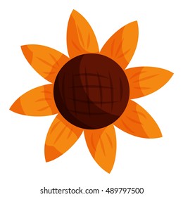 Sun flower icon in cartoon style isolated on white background. Plant symbol vector illustration