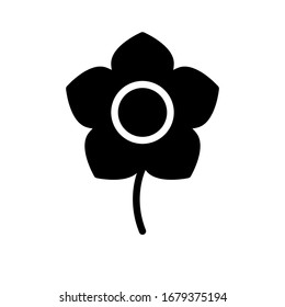 icono de flor de sol con estilo glifo. Ilustración gráfica vectorial.
