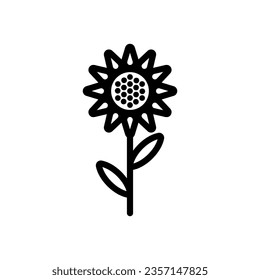 sun flower icon solid style vector