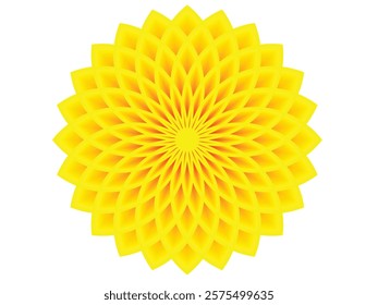 Sun flower icon in yellow colour, sun flower, glow, bright yellow, attractive, decoration, symbol, sign