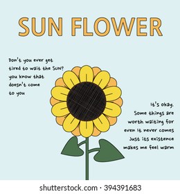 Sun flower illustration card