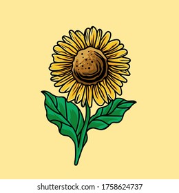 Vector de diseño de iluminación de flor de sol