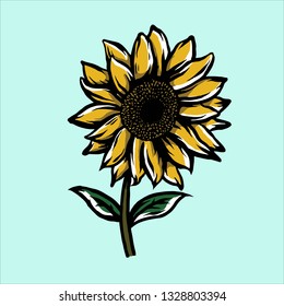 sun flower illustration drawing