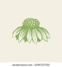sun flower illustration logo design