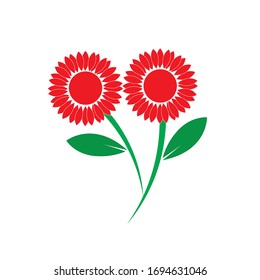 sun flower illustration logo vector