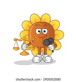 sun flower lawyer cartoon. cartoon mascot vector