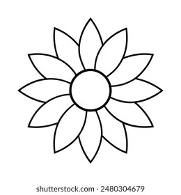 Sun flower line art icon