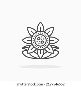 Sun Flower line icon. Editable stroke and pixel perfect. Can be used for digital product, presentation, print design and more.
