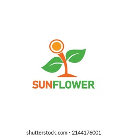 Sun Flower logo design templates tree