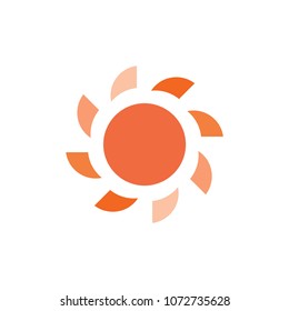 Sun flower logo design vector