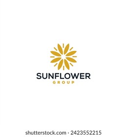 sun flower logo design vector