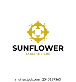 Vector de diseño de logotipo de flor de sol