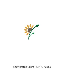 Sun Flower logo icon concept illustration