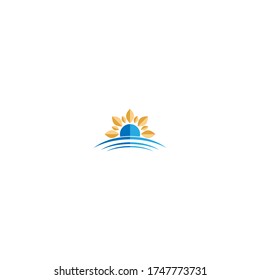 Sun Flower logo icon concept illustration