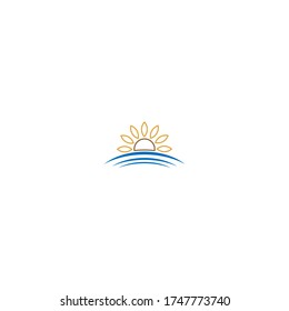 Sun Flower logo icon concept illustration