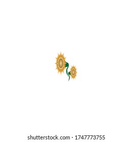 Sun Flower logo icon concept illustration