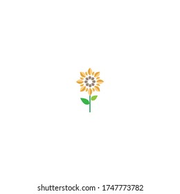 Sun Flower logo icon concept illustration