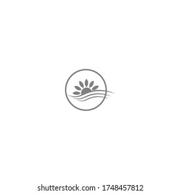 Ilustración del icono del logotipo de Sun Flower