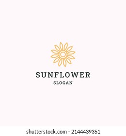 Sun flower logo icon design template vector illustration