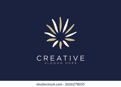 sun flower logo icon vector design template concept