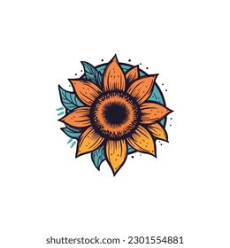 sun flower logo modern illustration