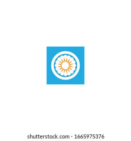 Sun flower logo template vector icon illustration