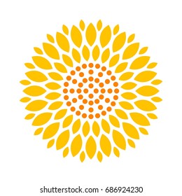 Sun Flower Logo Vector.