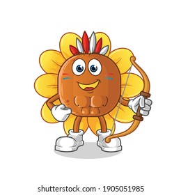 sun flower native american tribe character. cartoon mascot vector