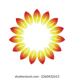 Sun flower natural vector logo design